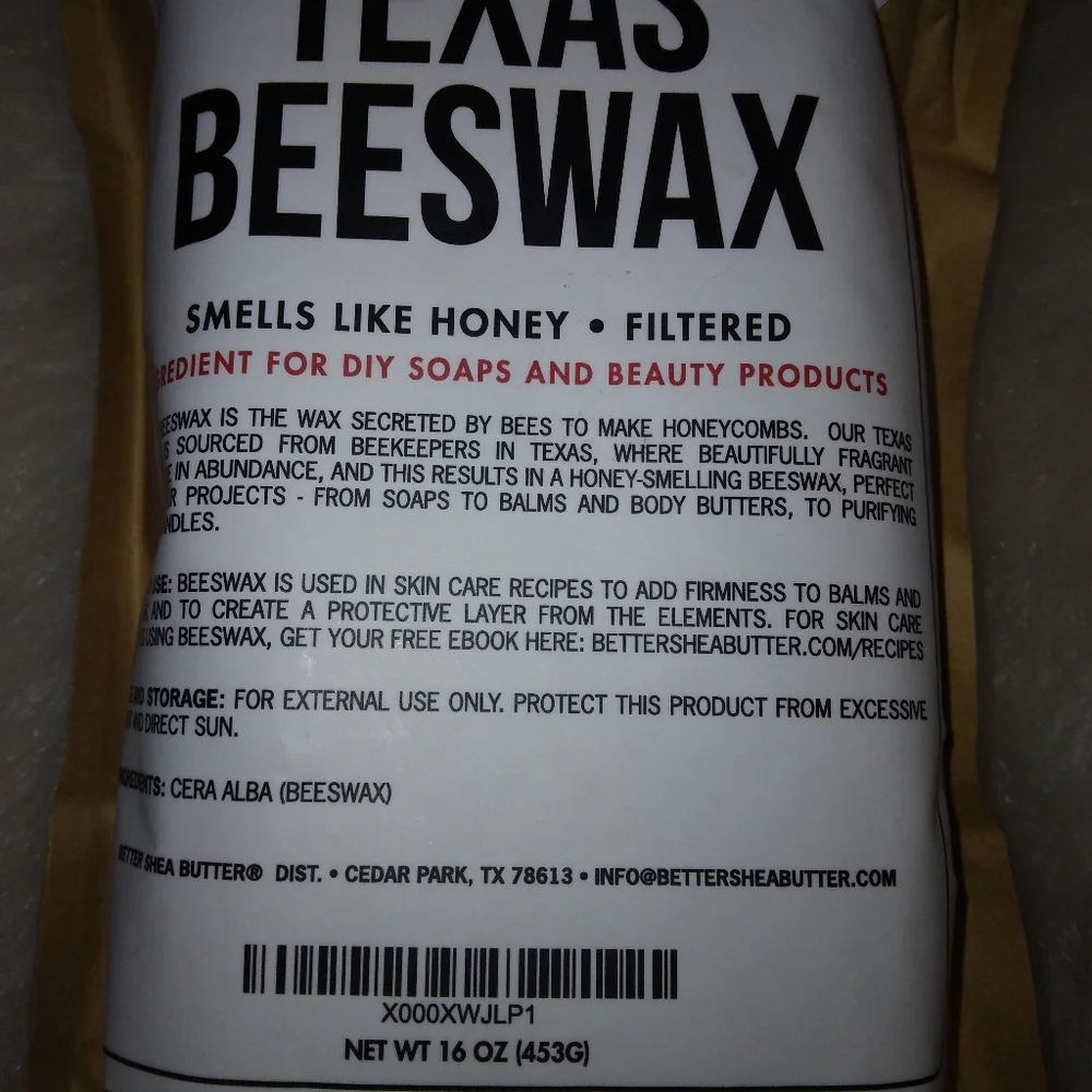 TEXAS BEESWAX by Better Shea Butter & Skin Foods, 1 pound